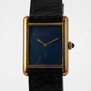 cartier tank must de cartier “lapis dial” – mid size manual wind