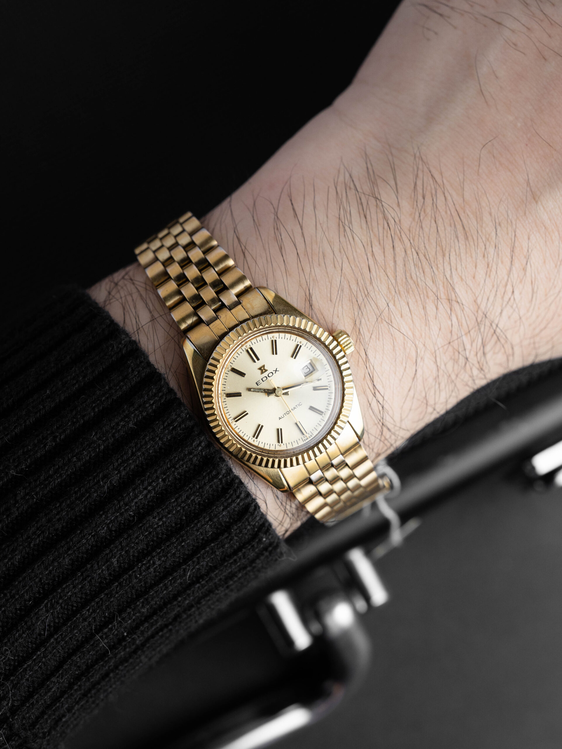 edox 8028 10 automatic date gold plated watch edox 8028 10 automatic date gold plated watch