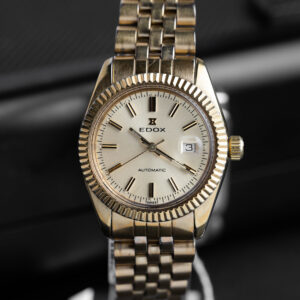 edox 8028 10 automatic date gold plated watch