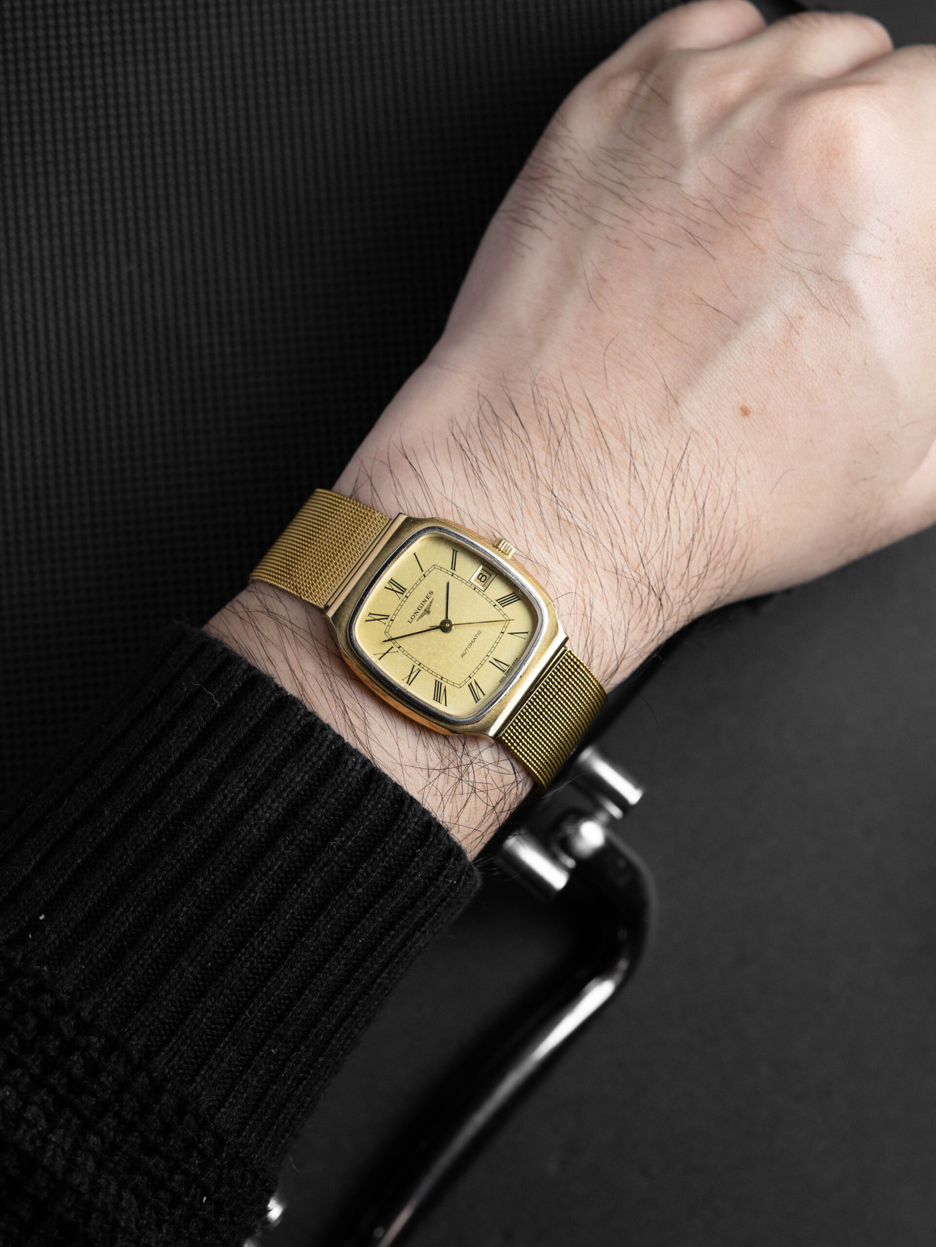 longines automatic ref. 4348 cushion case roman dial vintage watch longines automatic ref. 4348 cushion case roman dial vintage watch