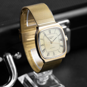 longines automatic ref. 4348 cushion case roman dial vintage watch
