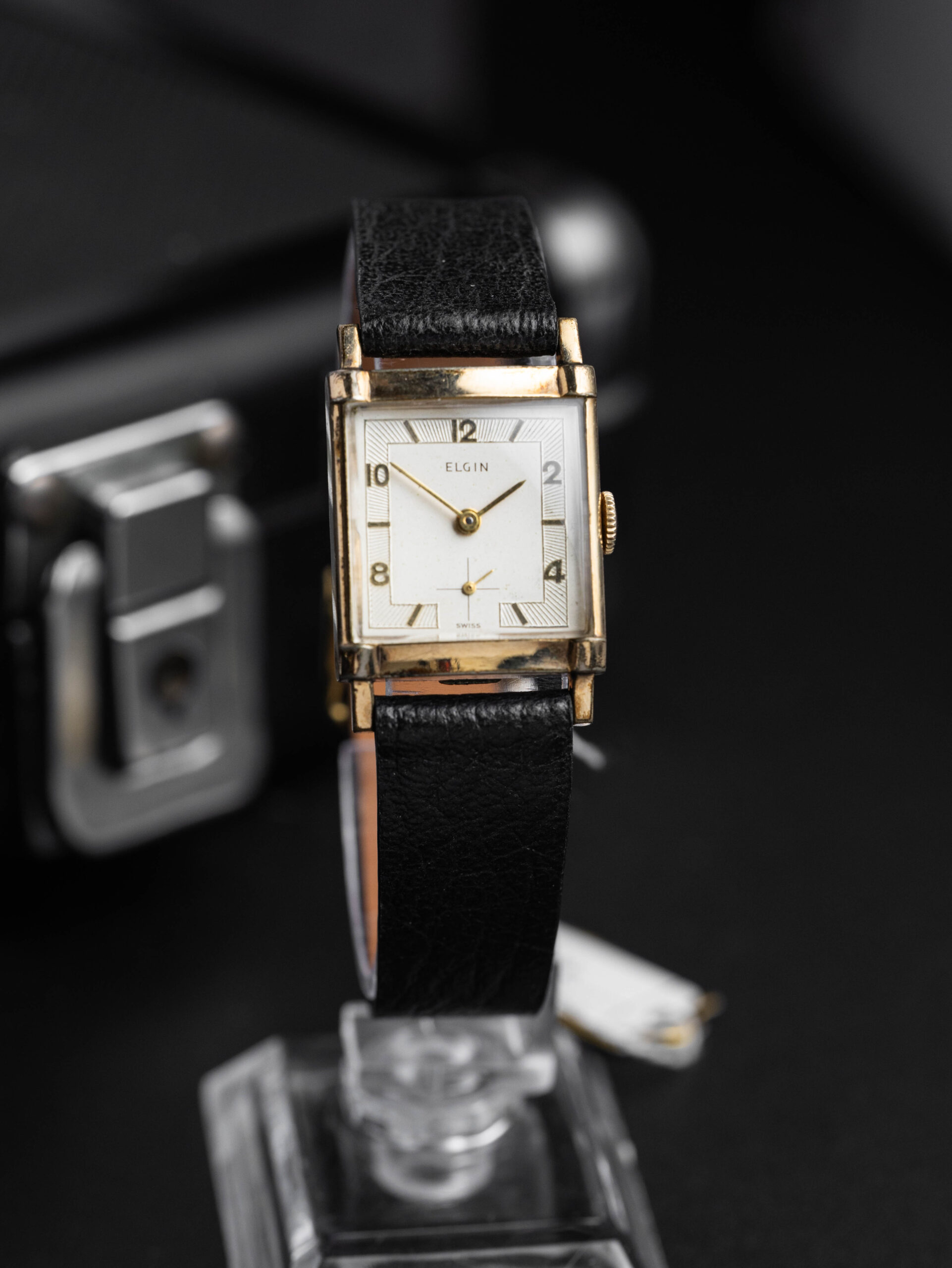elgin rectangular 10k rgp manual winding 1950s elgin rectangular 10k rgp manual winding 1950s