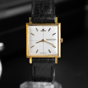 vintage rare jaeger le coultre square dial 18k solid gold wristwatch