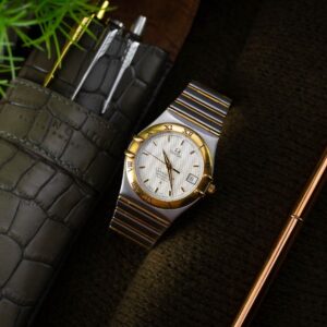omega constellation chronometer ref. 1551/861 18k two tone solid gold swiss made wristwatch