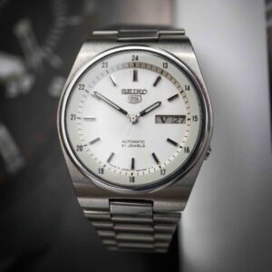 seiko 5 military white dial automatic watch