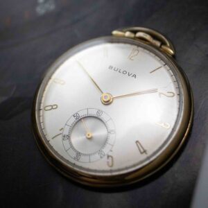 vintage bulova pocket watch 10k rolled gold plate