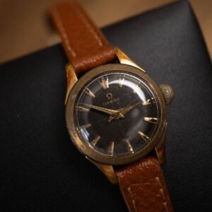 vintage omega 1952 "black honeycomb dial" swiss made ladies wristwatch