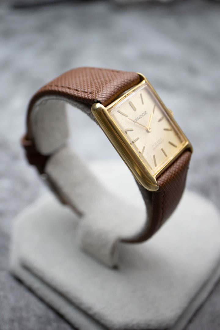 vintage sandoz manual wind tank type watch