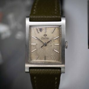 vintage zodiac tank swiss made wristwatch